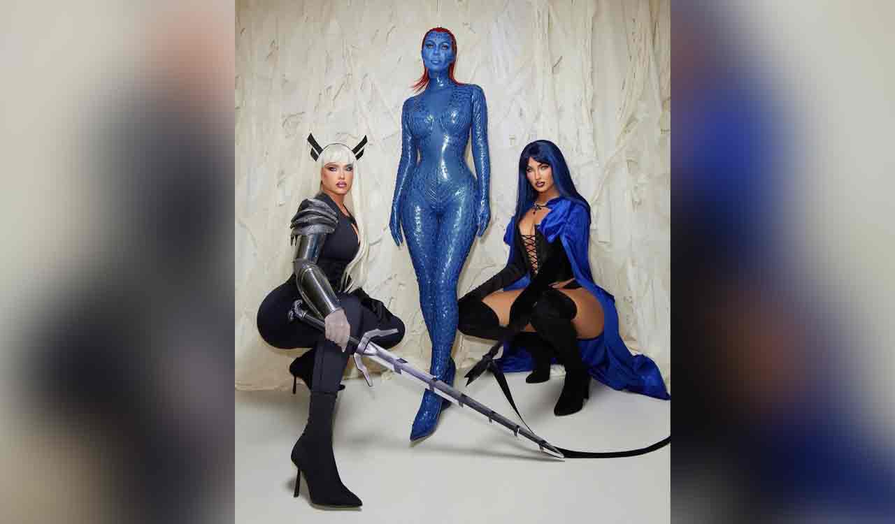 Kim Kardashian killed it as Mystique for Halloween 