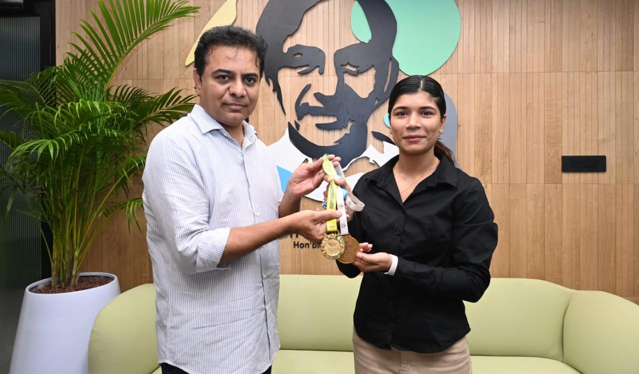 KTR pats Telangana’s boxer Nikhat Zareen