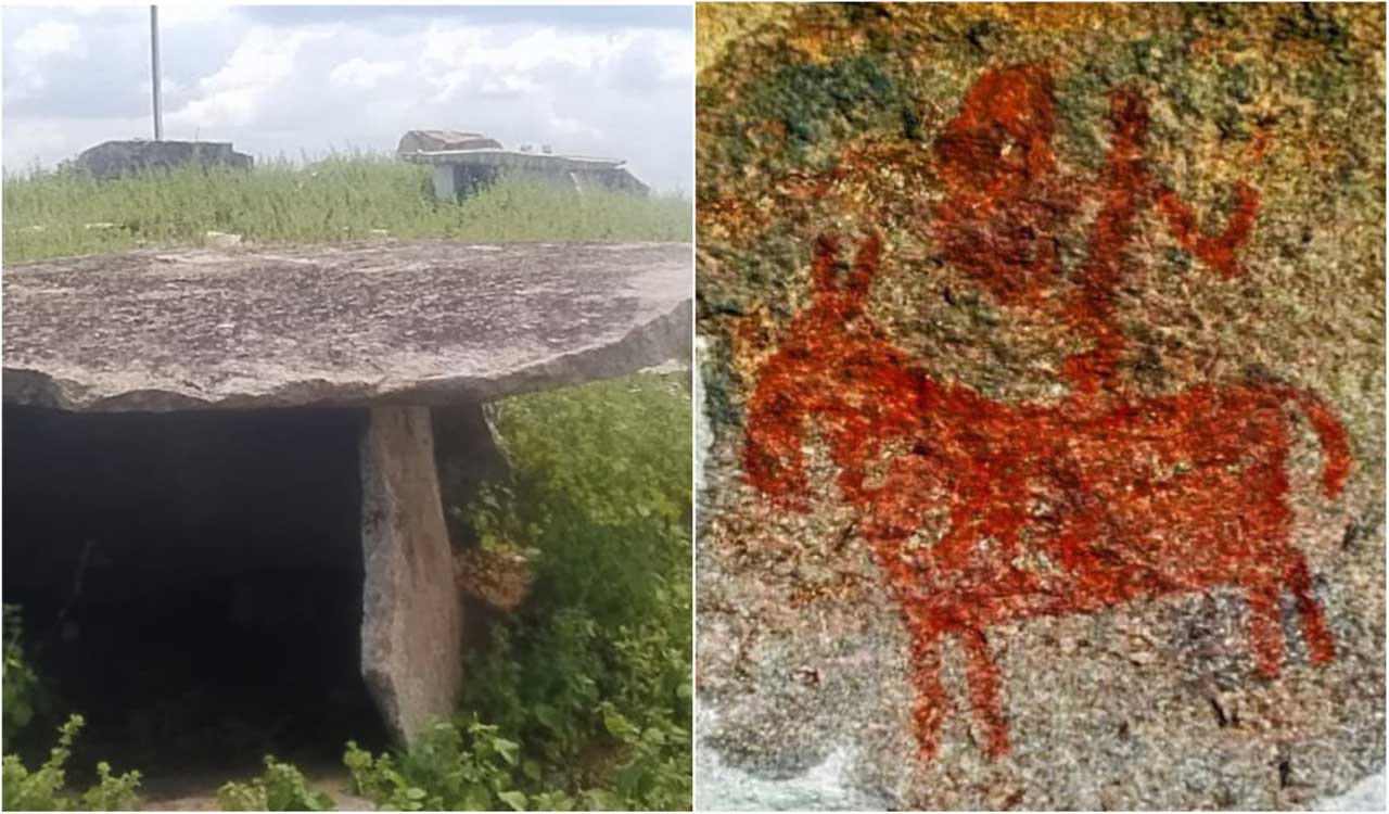 Ancient rock paintings found in Mahabubnagar