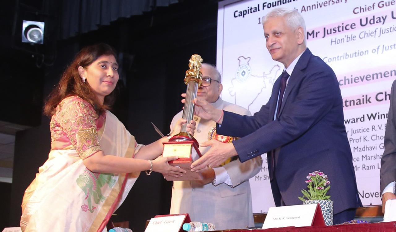 Dr Suneetha Nareddy presented Capital Foundation Award 2022Telangana Today