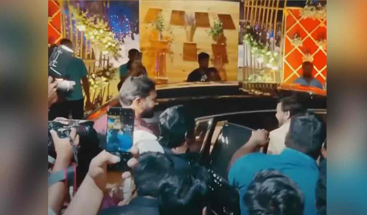 Chiranjeevi spotted arriving in his Rolls Royce in Hyderabad