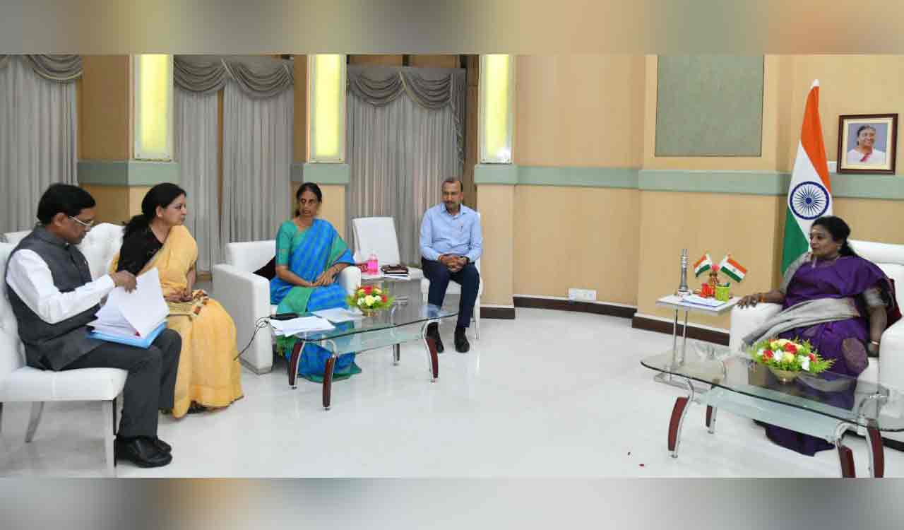 Minister Sabitha briefs Governor on TS Universities Common Recruitment Board Bill