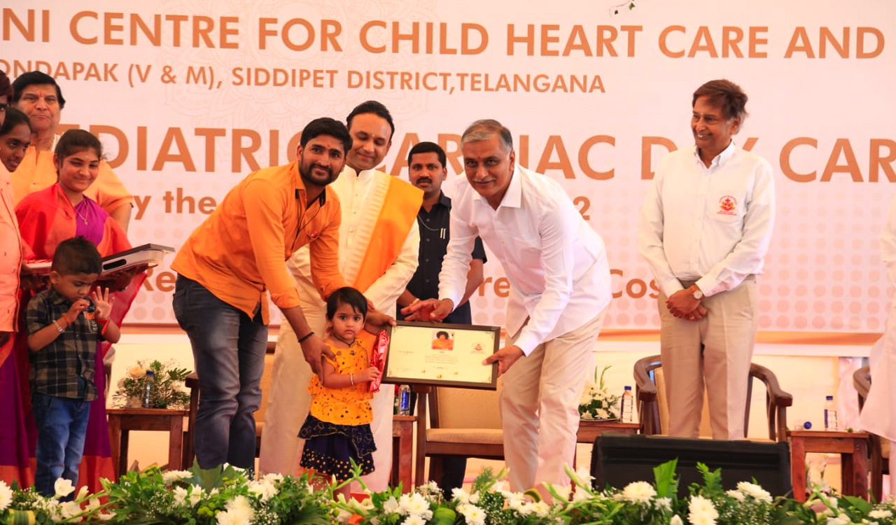 Harish Rao inaugurates Sathya Sai Trust Child Heartcare Centre in Siddipet