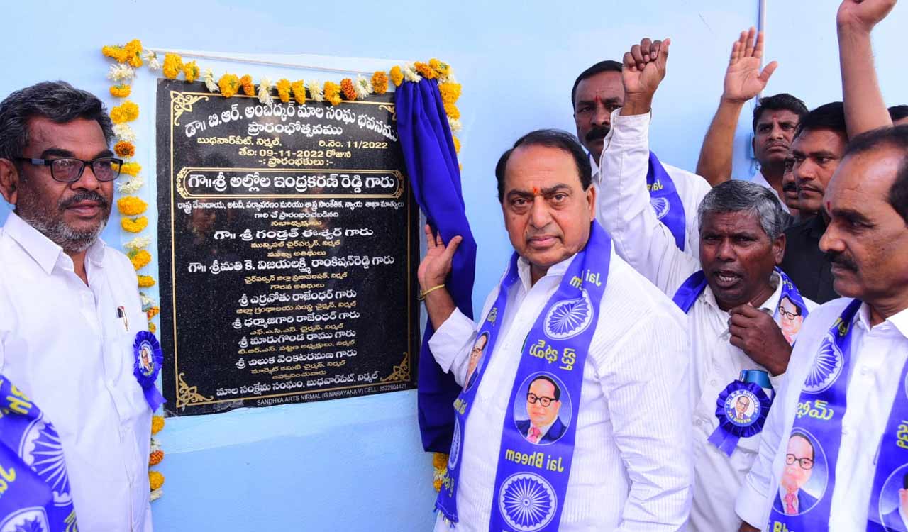 Indrakaran Reddy inaugurates Ambedkar Bhavan in Nirmal
