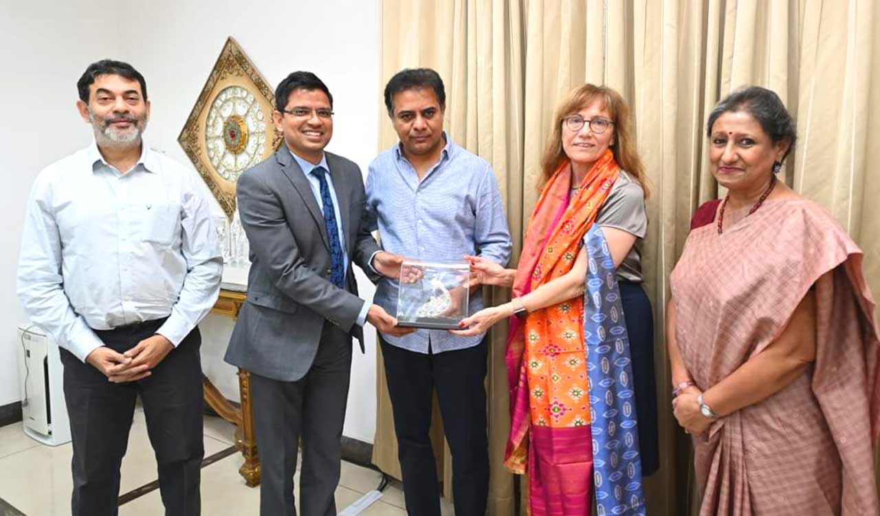 KT Rama Rao welcomes German Consul Michaela Kuchler to Hyderabad