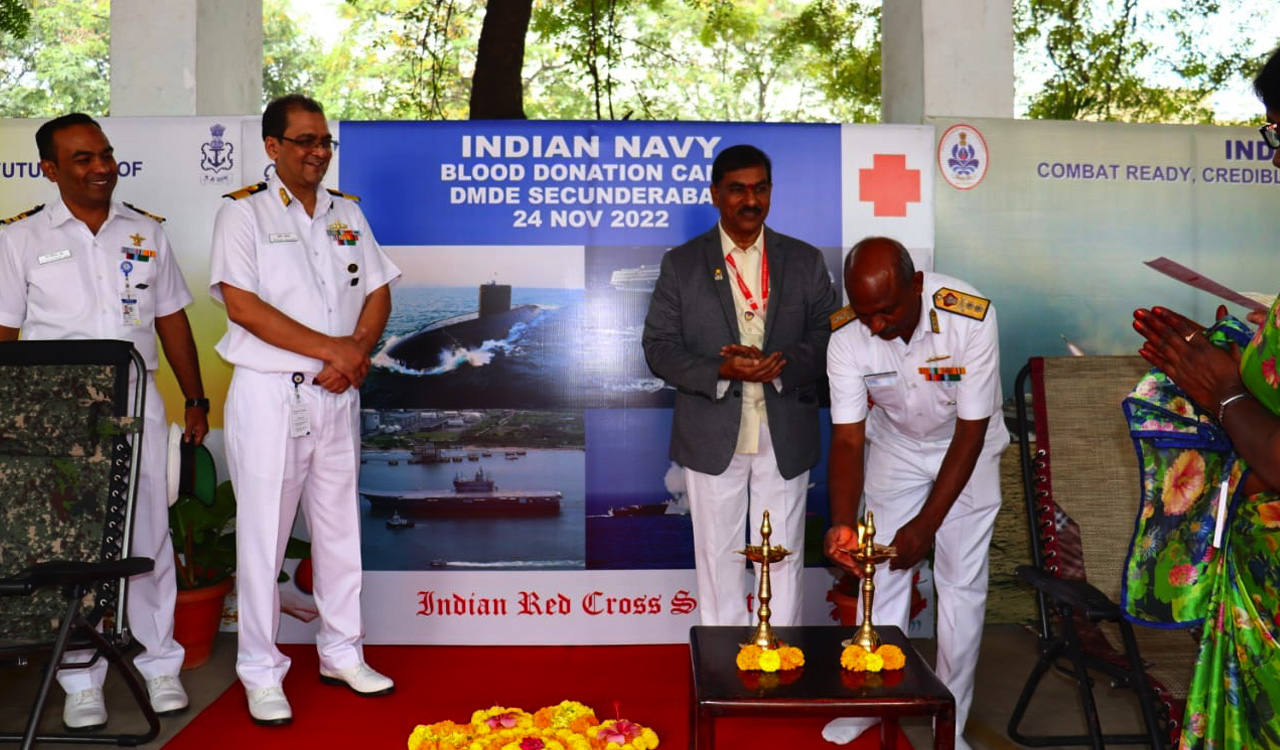 Navy Week Celebrations: Blood donation organised at DMDE Secunderabad