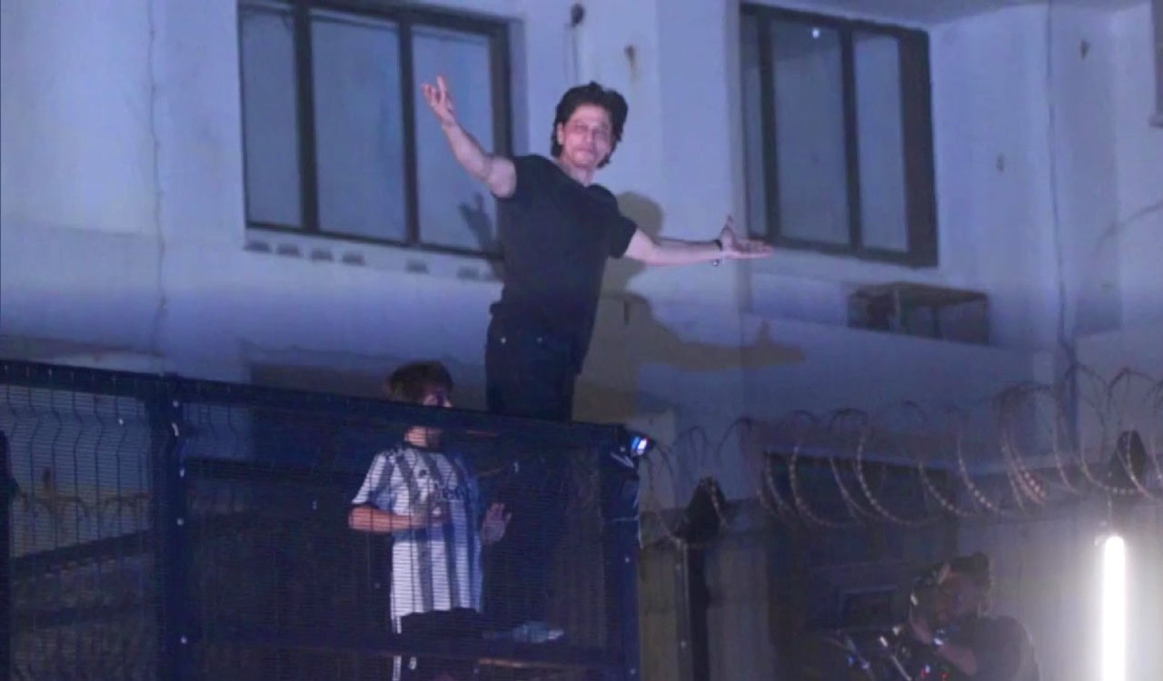 On 57th birthday, Shah Rukh Khan greets fans with his ‘signature pose’
