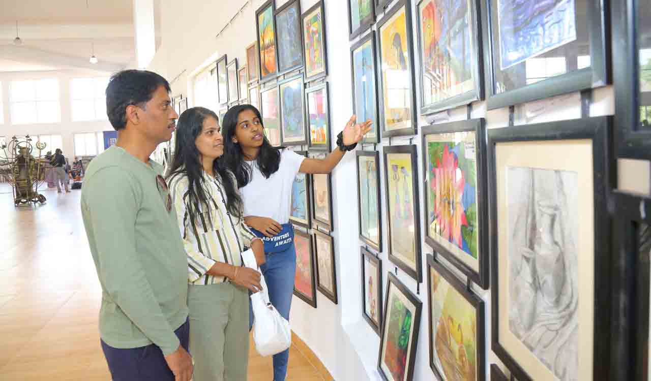 Meru International School students exhibit over 330 paintings at State Gallery Of Art