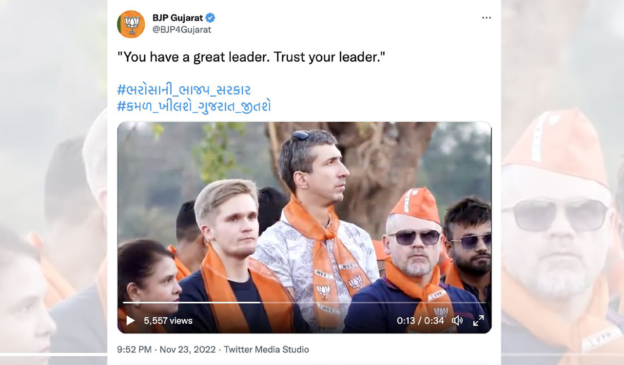 Foreigners in PM Modi’s Gujarat election campaign raise eyebrows