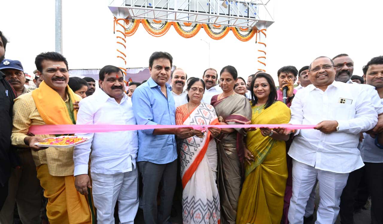 KTR inaugurates Shilpa Layout flyover at Hyderabad’s Gachibowli