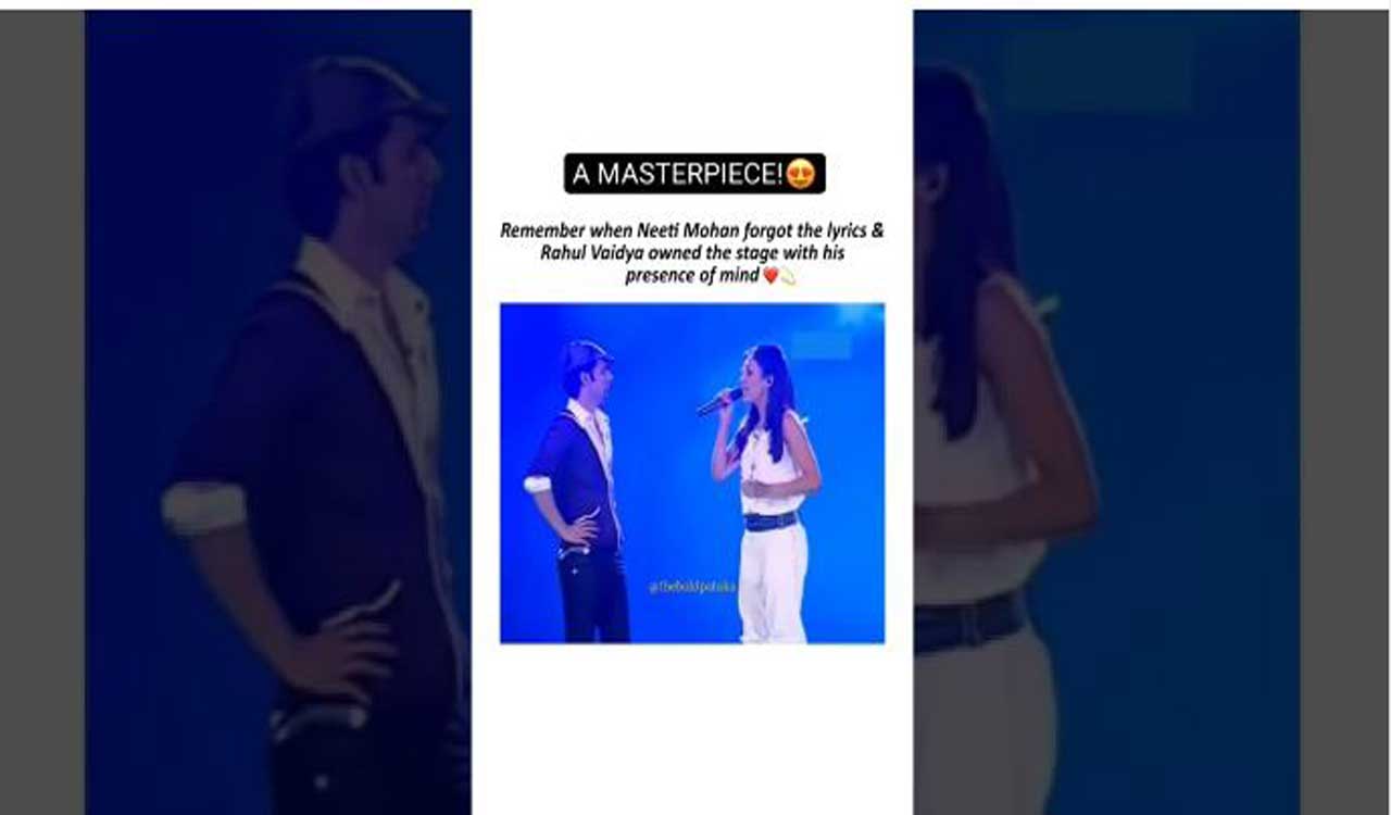 Remember when Rahul Vaidya helped Neeti Mohan with lyrics while performing?