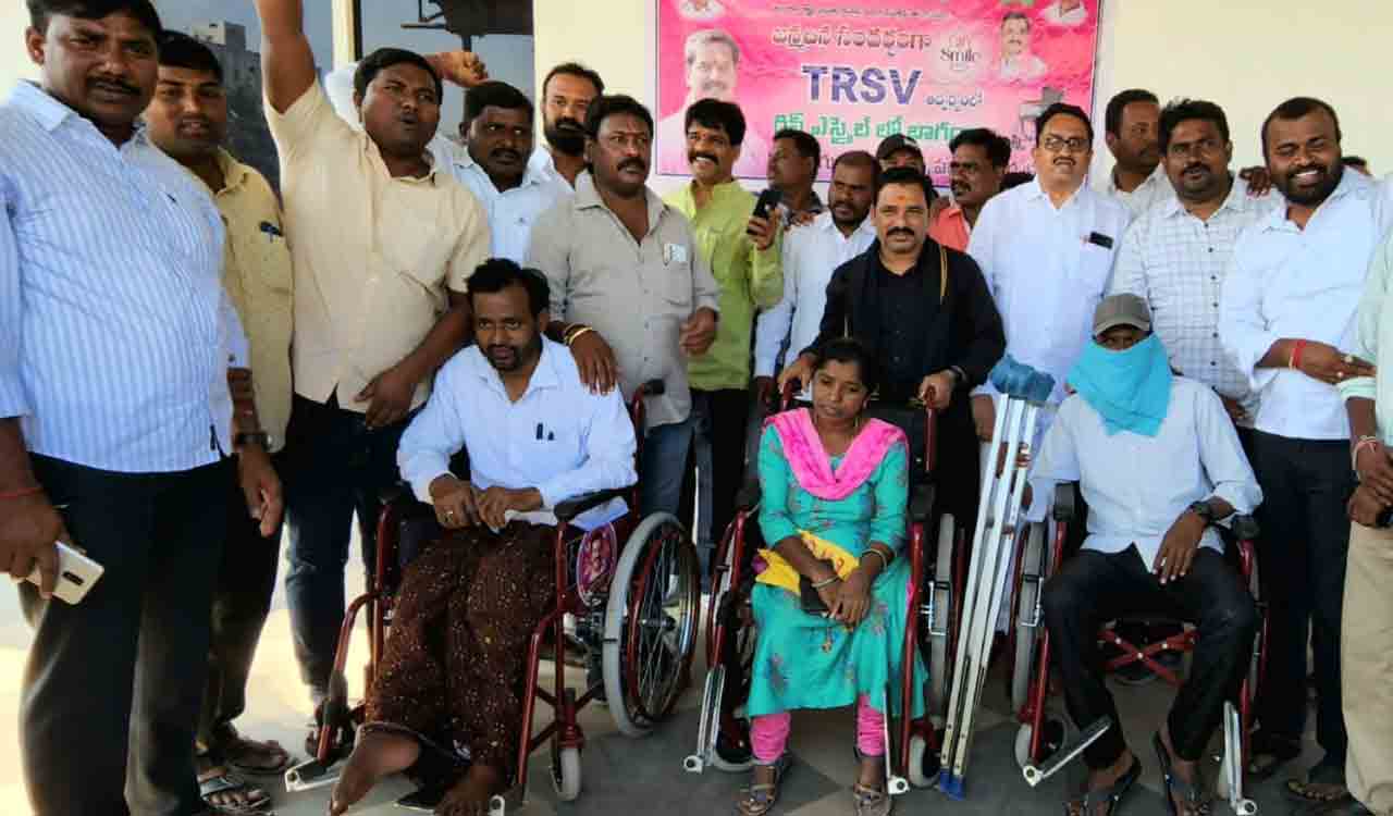 Gift-A-Smile: Wheelchairs distributed to 58 differently-abled marking MLA Vinay Bhaskar’s birthday