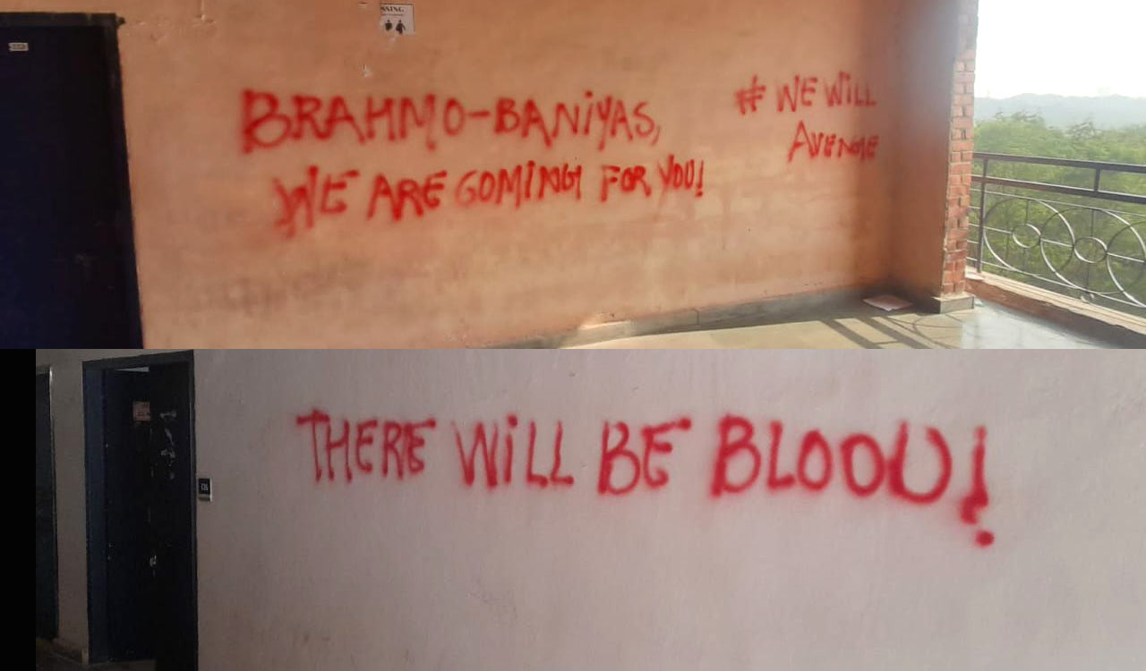 Anti-Brahmin-Baniya slogans on walls of JNU spark controversy