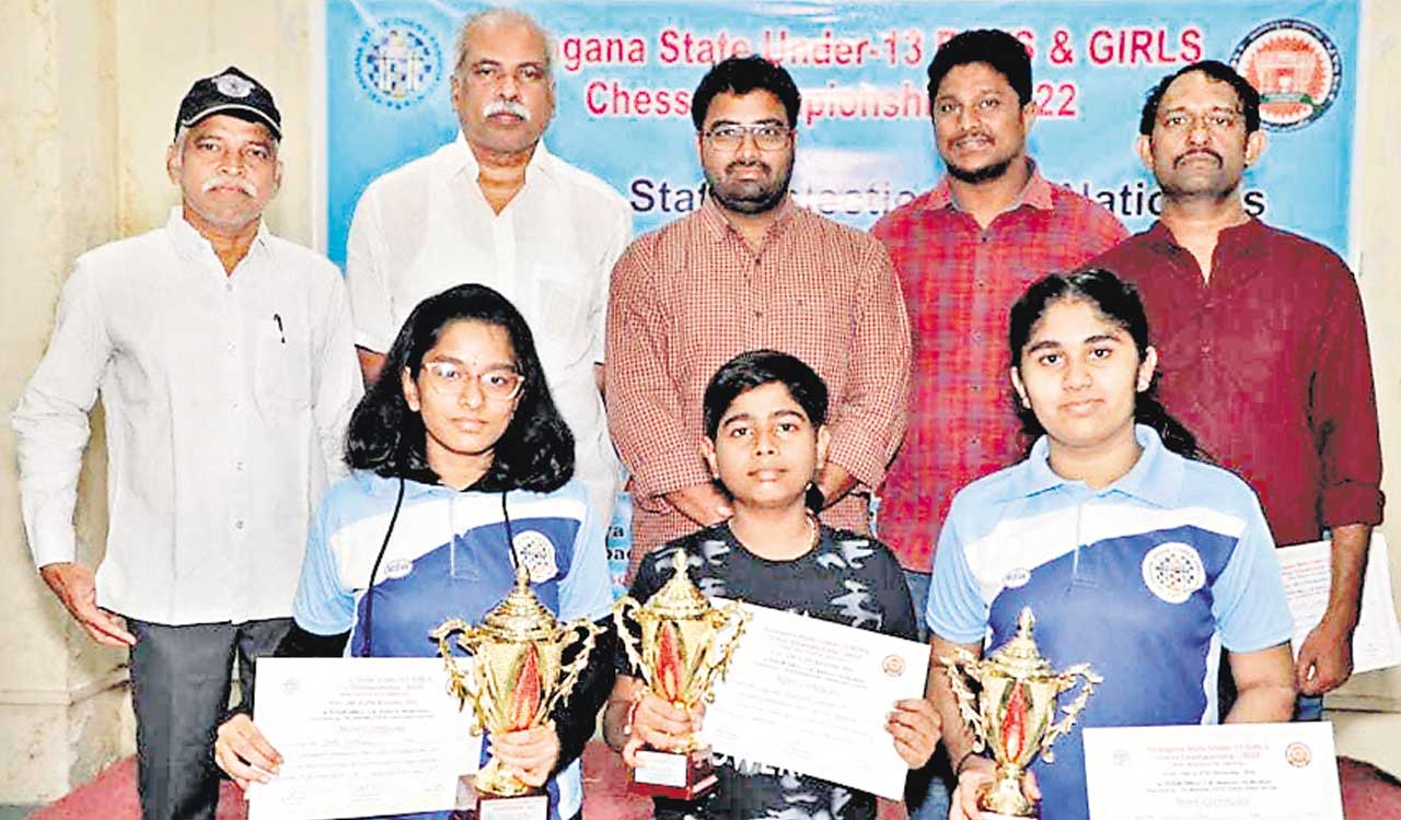 Sharany, Arjun hog limelight at TS U-13 Chess Tournament