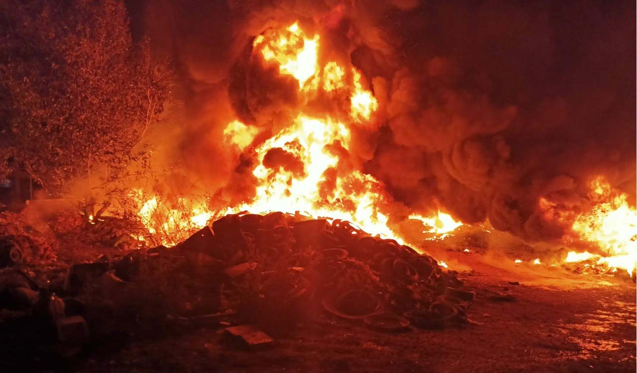 Large quantities of scrap gutted in fire in Adilabad