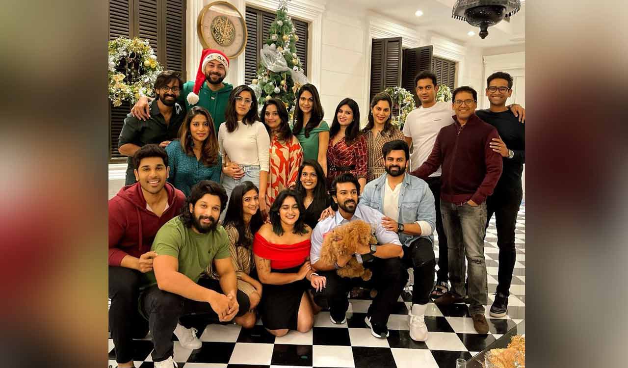 Ram Charan, cousin Allu Arjun come together for star-studded Xmas party