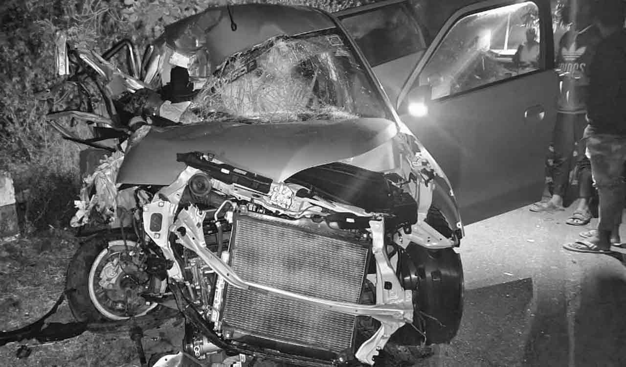 Two persons die in road accident in Sircilla district