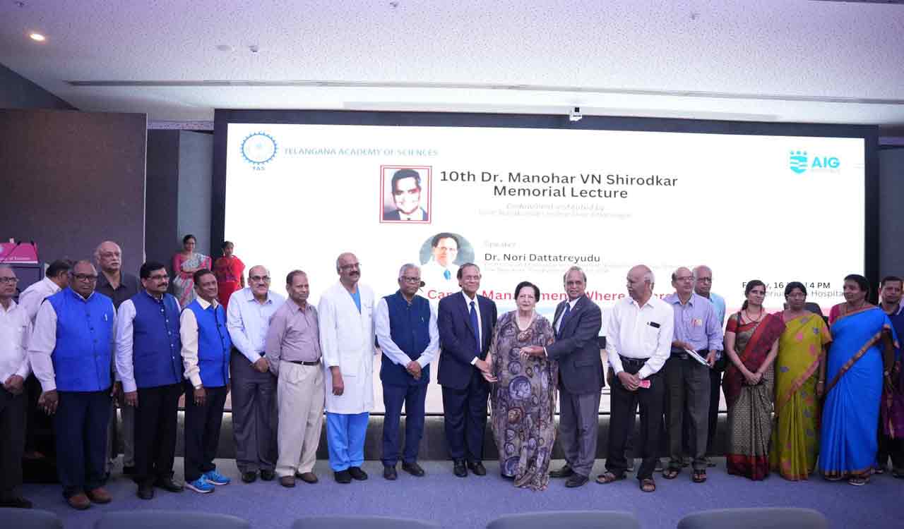 Hyderabad: Dr Dattatreyudu Nori delivers Shirodkar memorial lecture at AIG