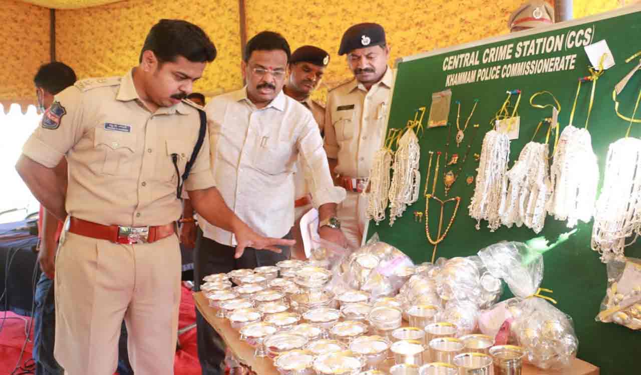 Three arrested, stolen property worth Rs 16 lakh recovered in Khammam