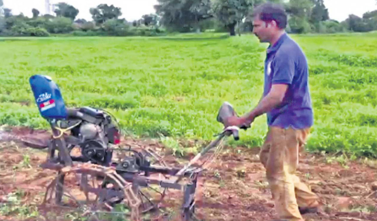 This class 10 fail from Siddipet is go to man for farm implements