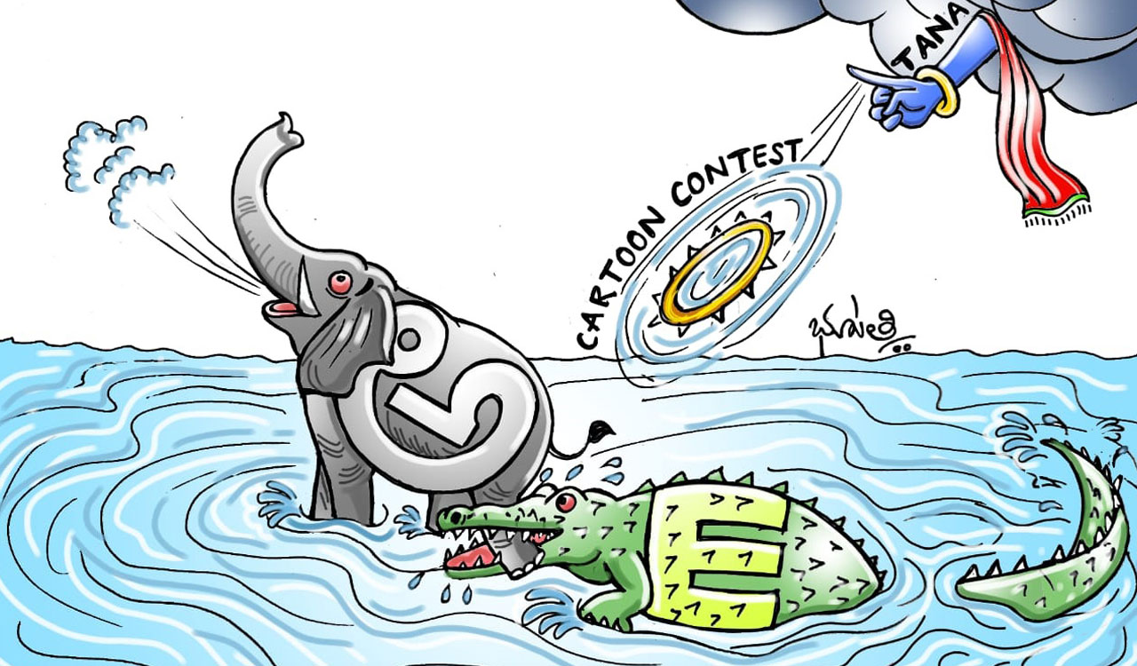Karimnagar cartoonist’s work wins place among best cartoons in TANA contest