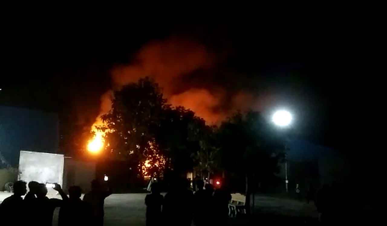 Watch: Major fire breaks out in cracker unit in Peddapalli
