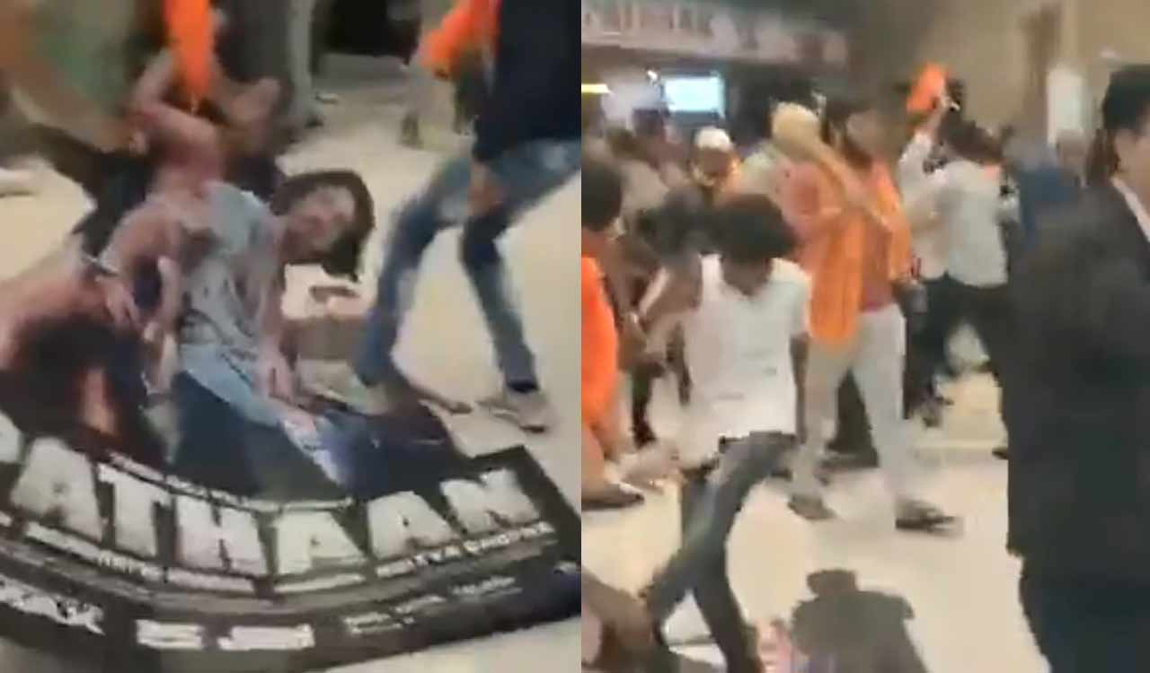 Gujarat: Bajrang Dal protests against film ‘Pathaan,’ tear down Shah Rukh Khan’s posters