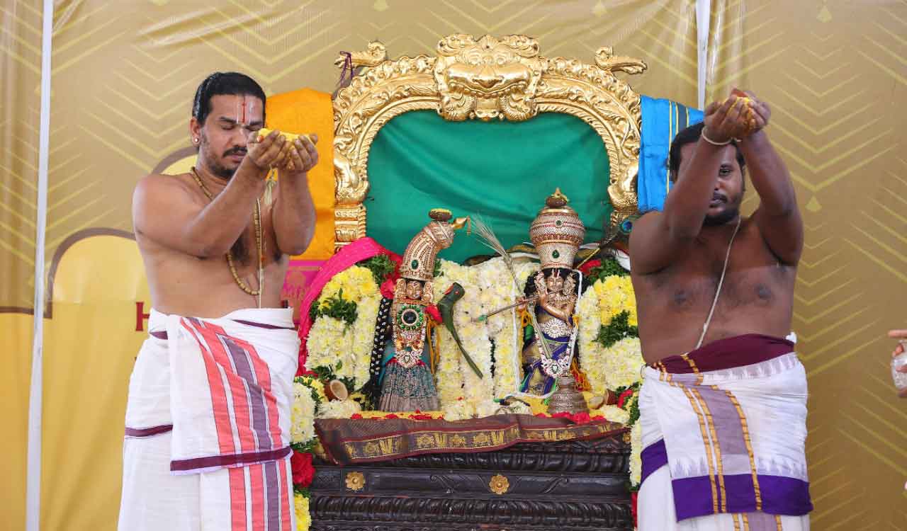 Hyderabad: Sri Goda Krishna Kalyanam celebrated at Hare Krishna Golden Temple
