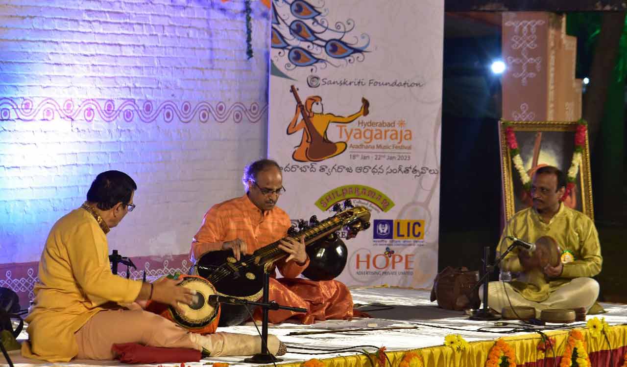 Hyderabad: Veena and Violin sets the tone at Tyagaraja Aradhana Music Festival