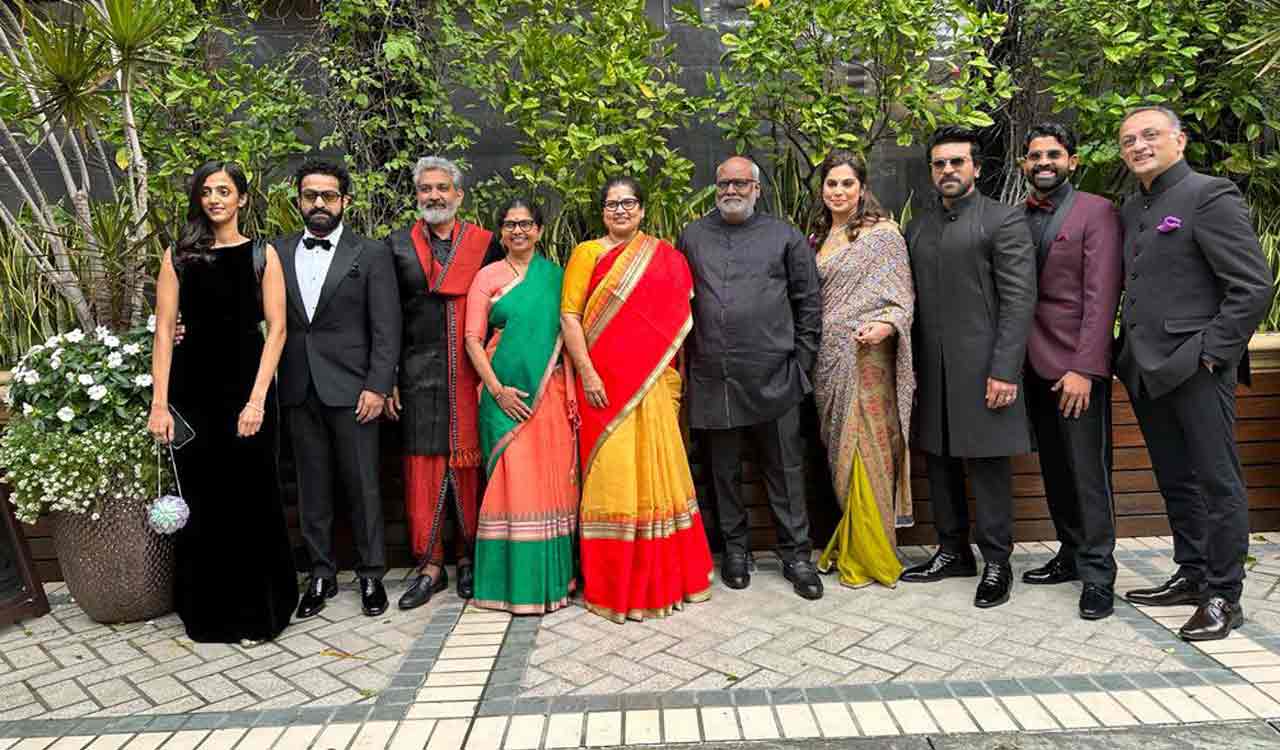 Jr NTR, Ram Charan, SS Rajamouli brings Indian touch to Golden Globe red carpet