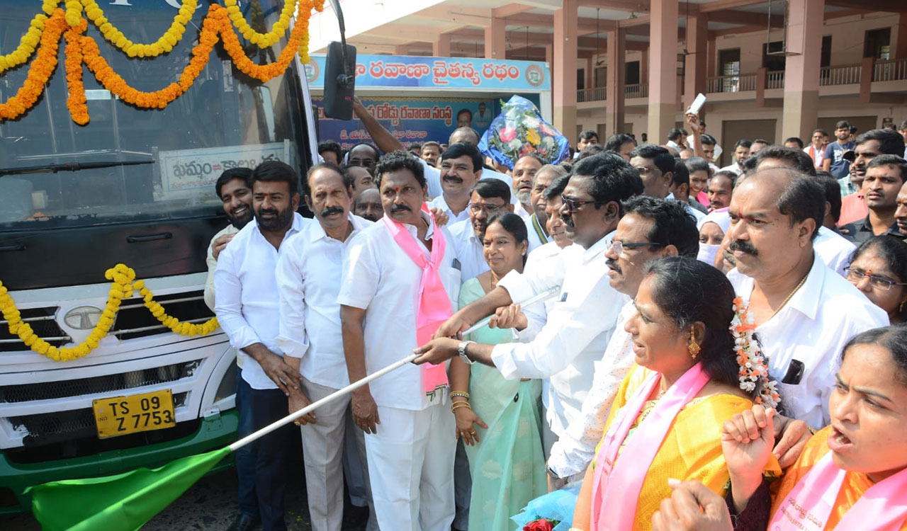 Minister Puvvada inaugurates Khammam city bus stand