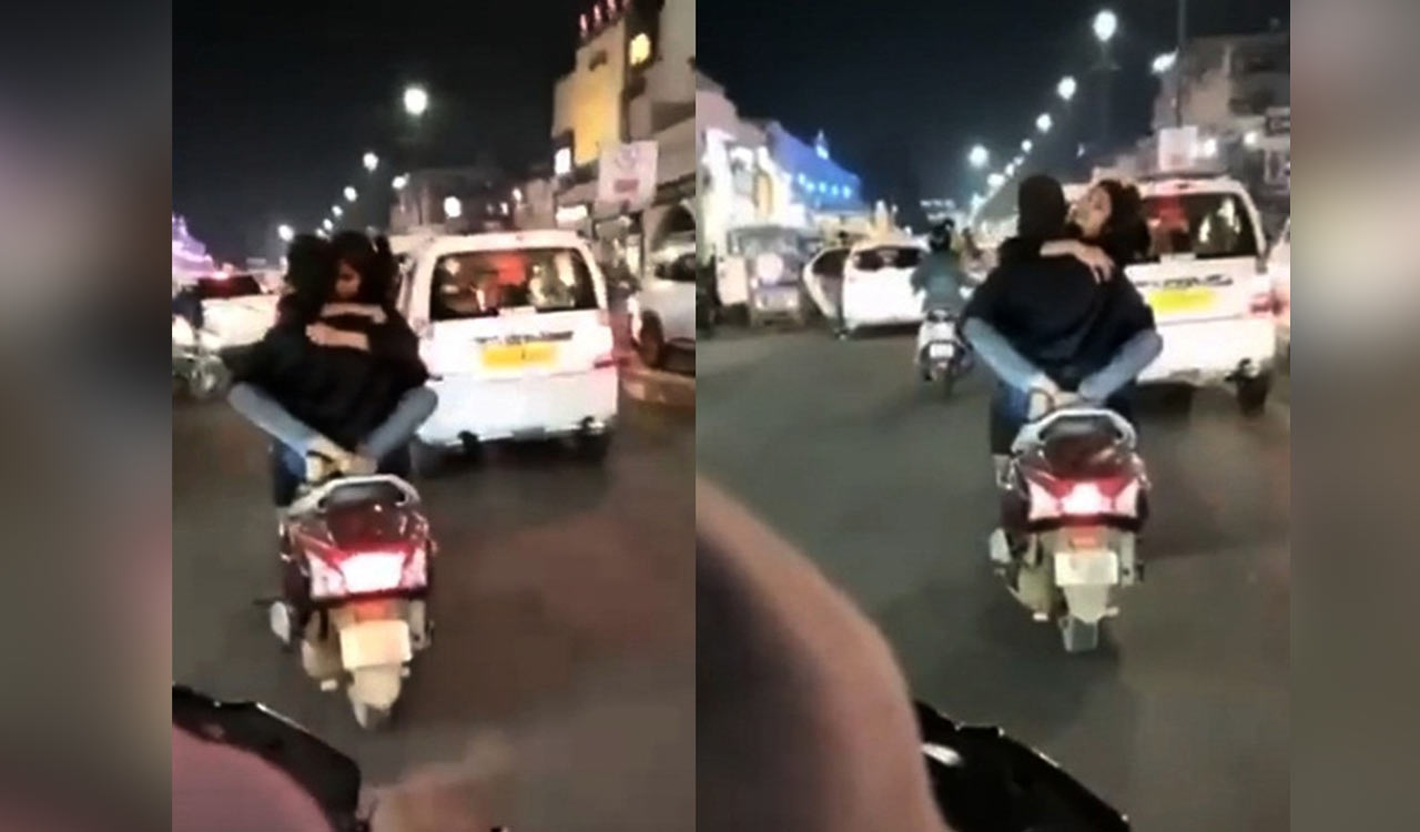 Lucknow police searching for couple romancing on two-wheeler after video goes viral