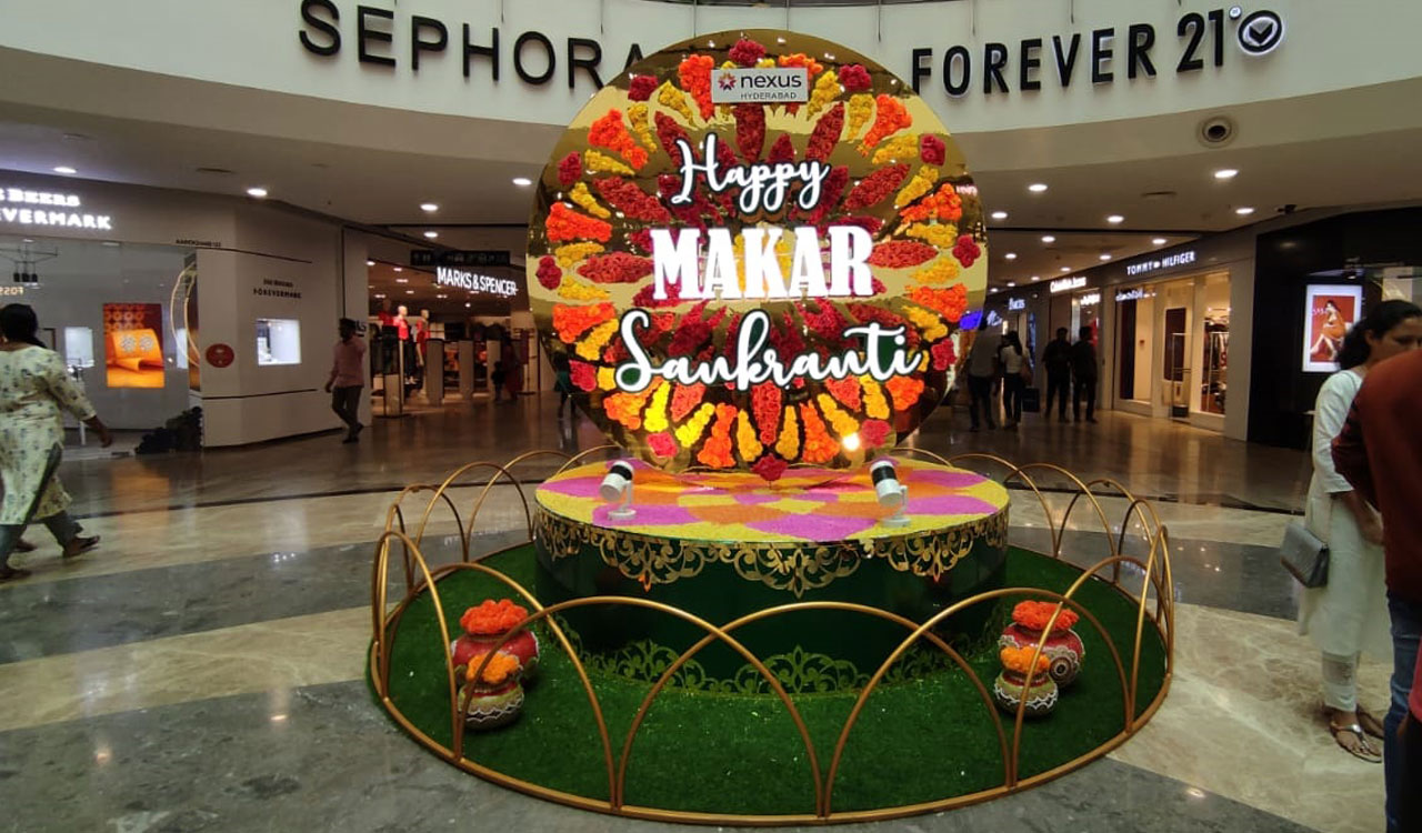 Sankranti theme décor at Nexus Hyderabad Mall