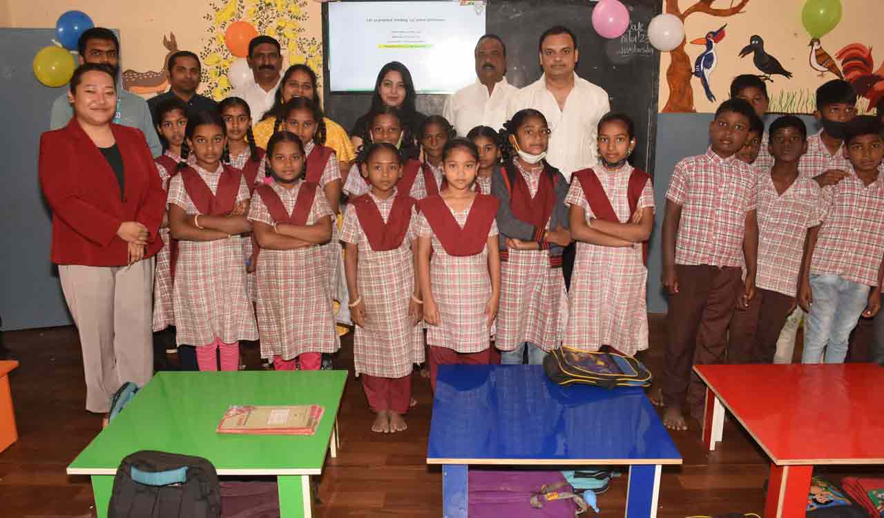 Hyderabad: Pega Teach For Change Smart Classroom established in Jaffarguda primary school