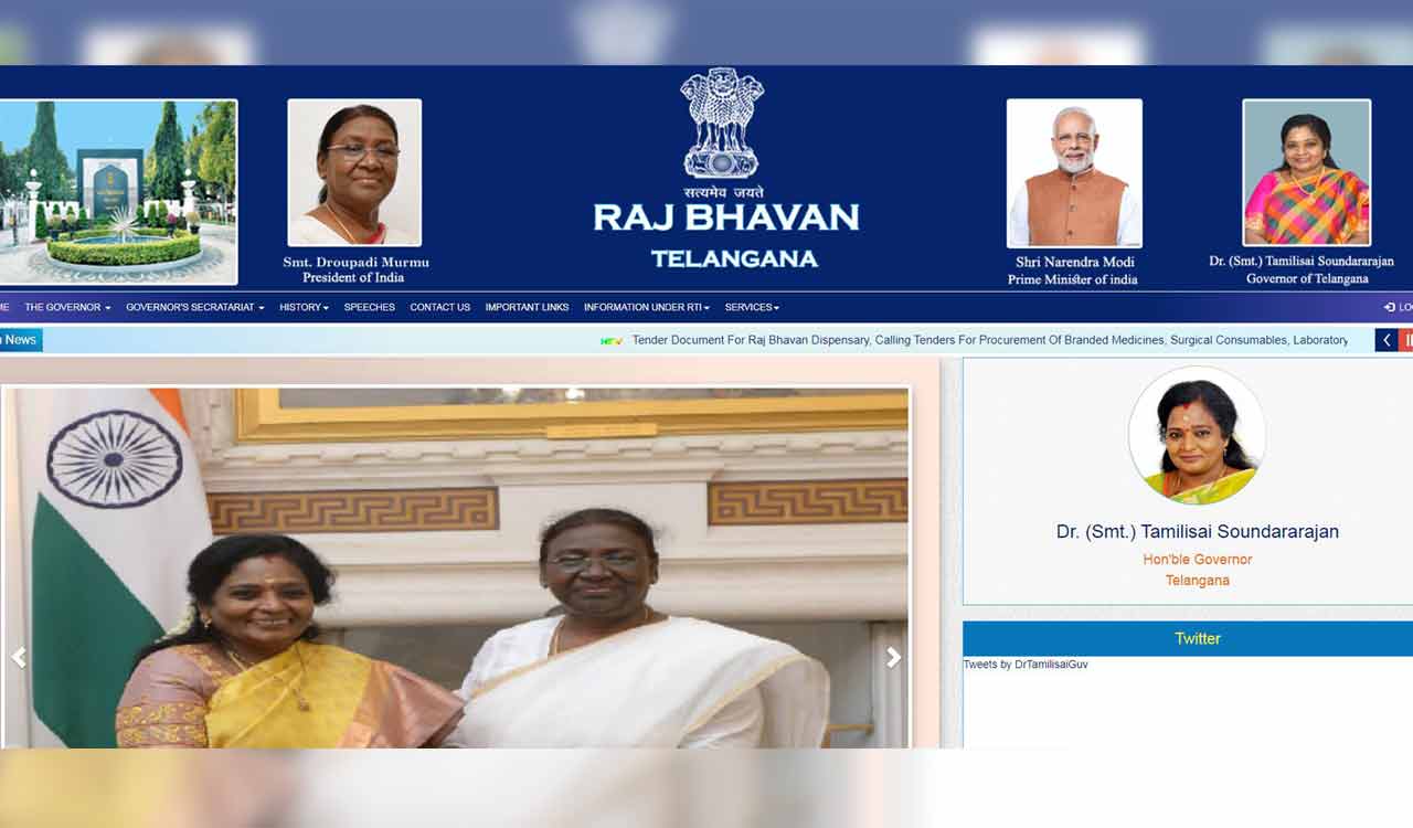 Telangana Raj Bhavan carries photographs of PM Modi on its website, deviates from tradition