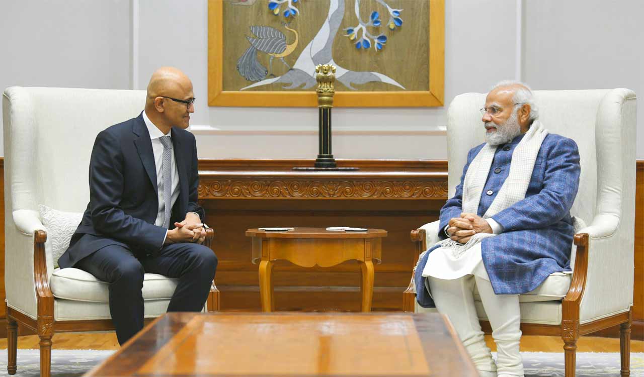 Satya Nadella meets PM Modi, says India’s digital transformation inspiring