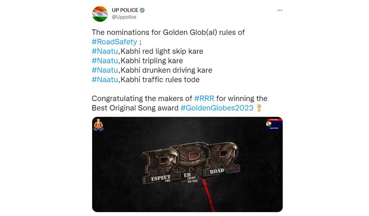 Uttar Pradesh Police tweet on ‘Naatu Naatu’ goes viral