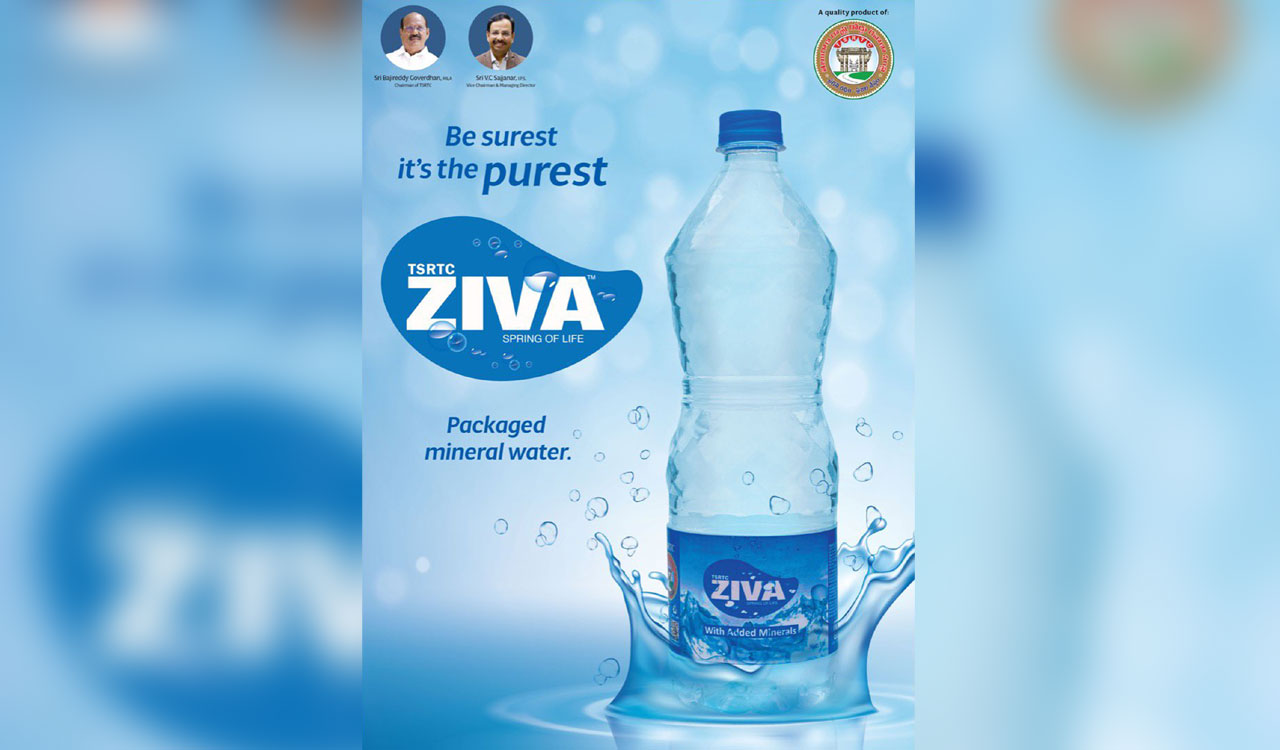 TSRTC to launch in-house packaged drinking water bottle ‘ZIVA’ on Monday