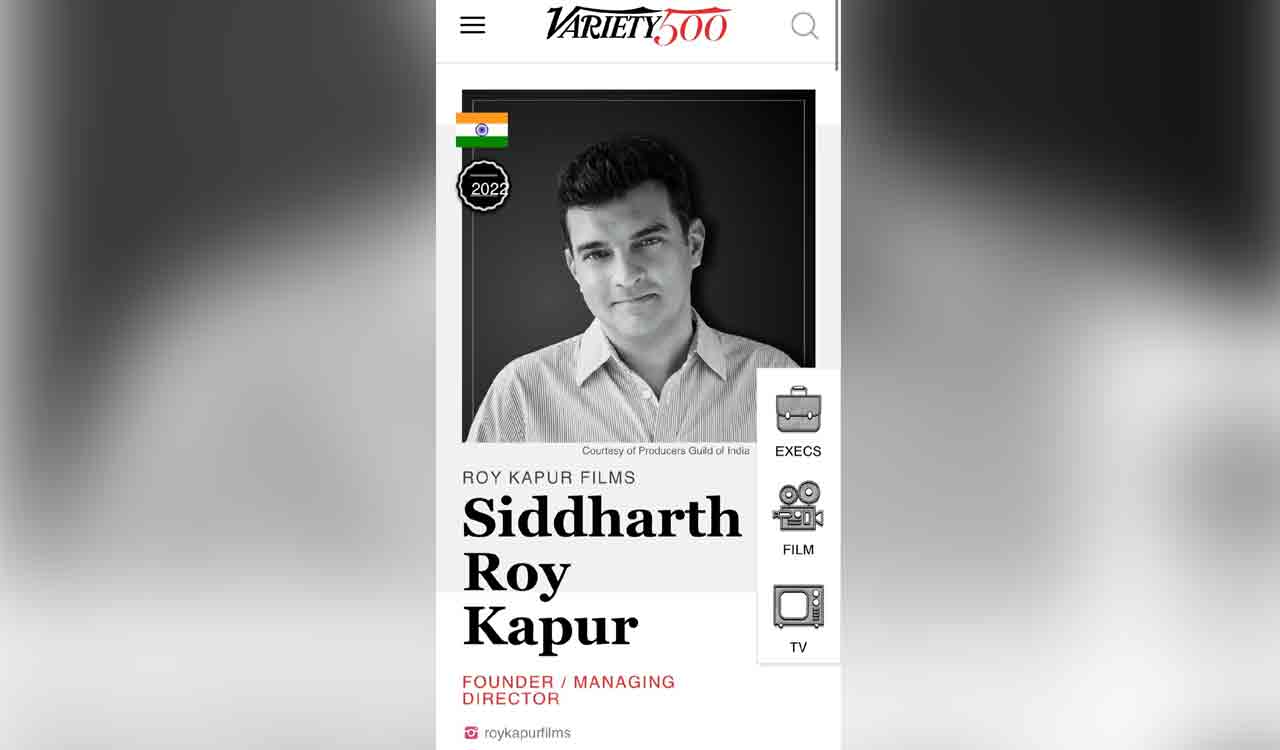 Siddharth Roy Kapur featured on Variety’s ‘500 Most Influential Leaders’