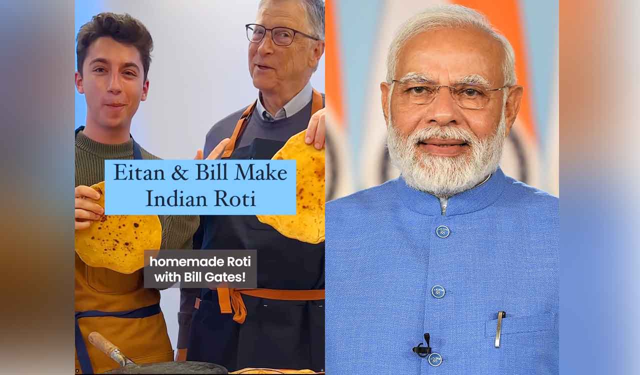 Bill Gates tries hand at making roti, draws PM Modi’s praise