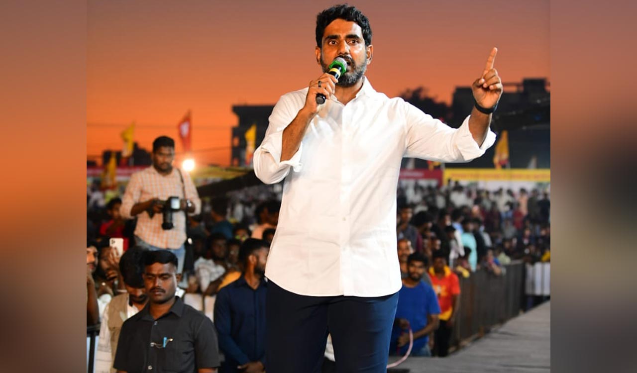 CM Jagan forced teachers to act as security guards before liquor shops: Nara Lokesh