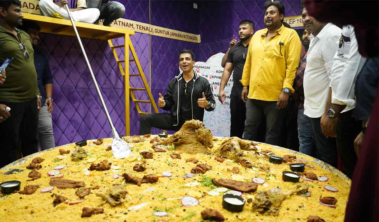 Actor Sonu Sood launches India’s biggest mandi plate in Hyderabad