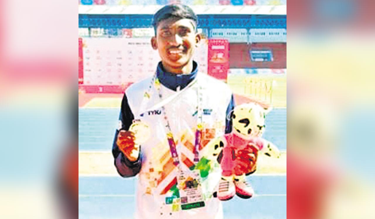 Telangana’s Pranay leaps to gold at Khelo India Youth Games