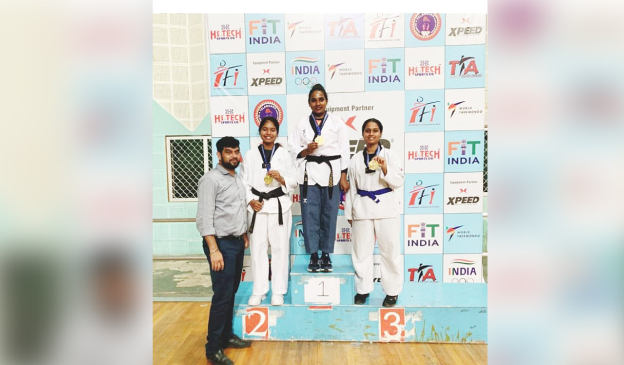 Akanksha, Shivani, Sanjana triumph at Inter-District Taekwondo Championship