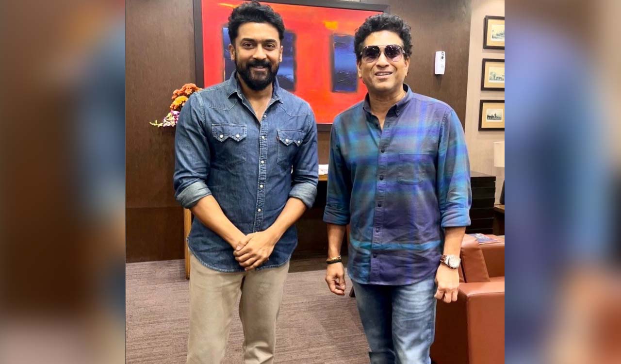 Viral pic: Suriya poses with Sachin Tendulkar