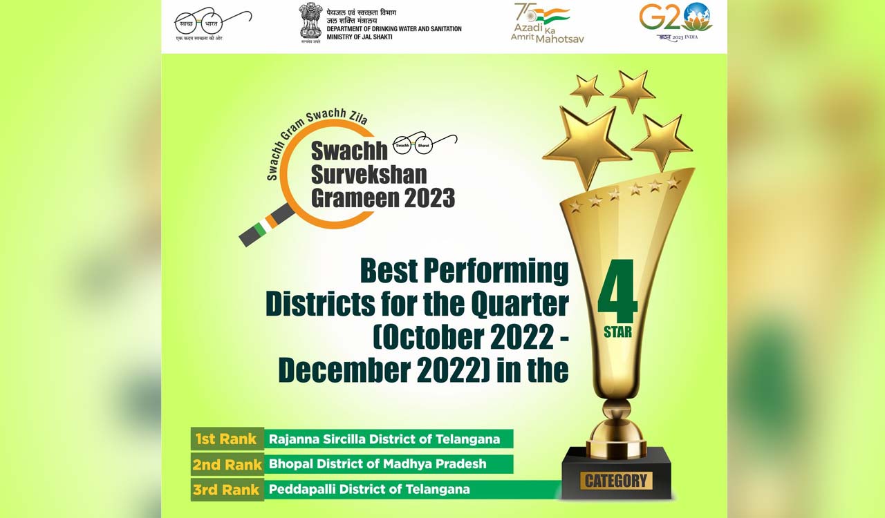 Rajanna-Sircilla wins national level first rank in Swachh Survekshan Grameen 2023