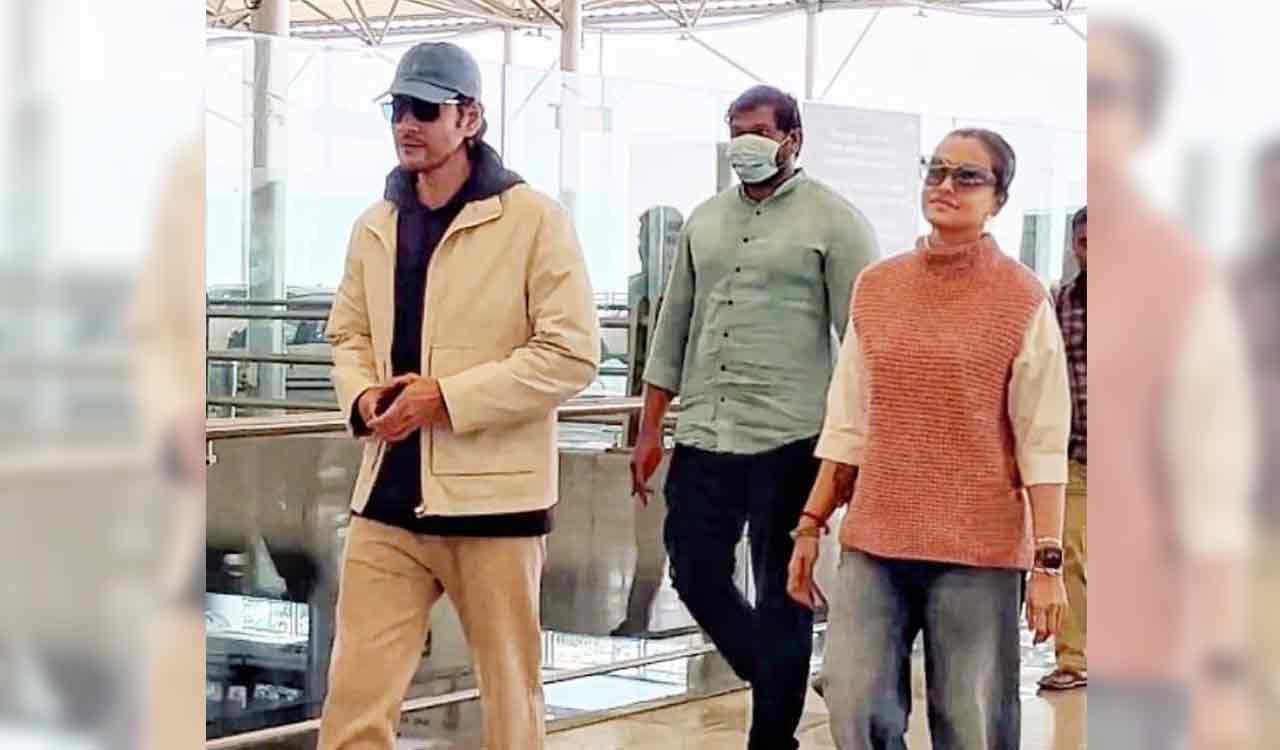 Mahesh Babu and wife Namrata spotted at Hyderabad airport; en route to Switzerland
