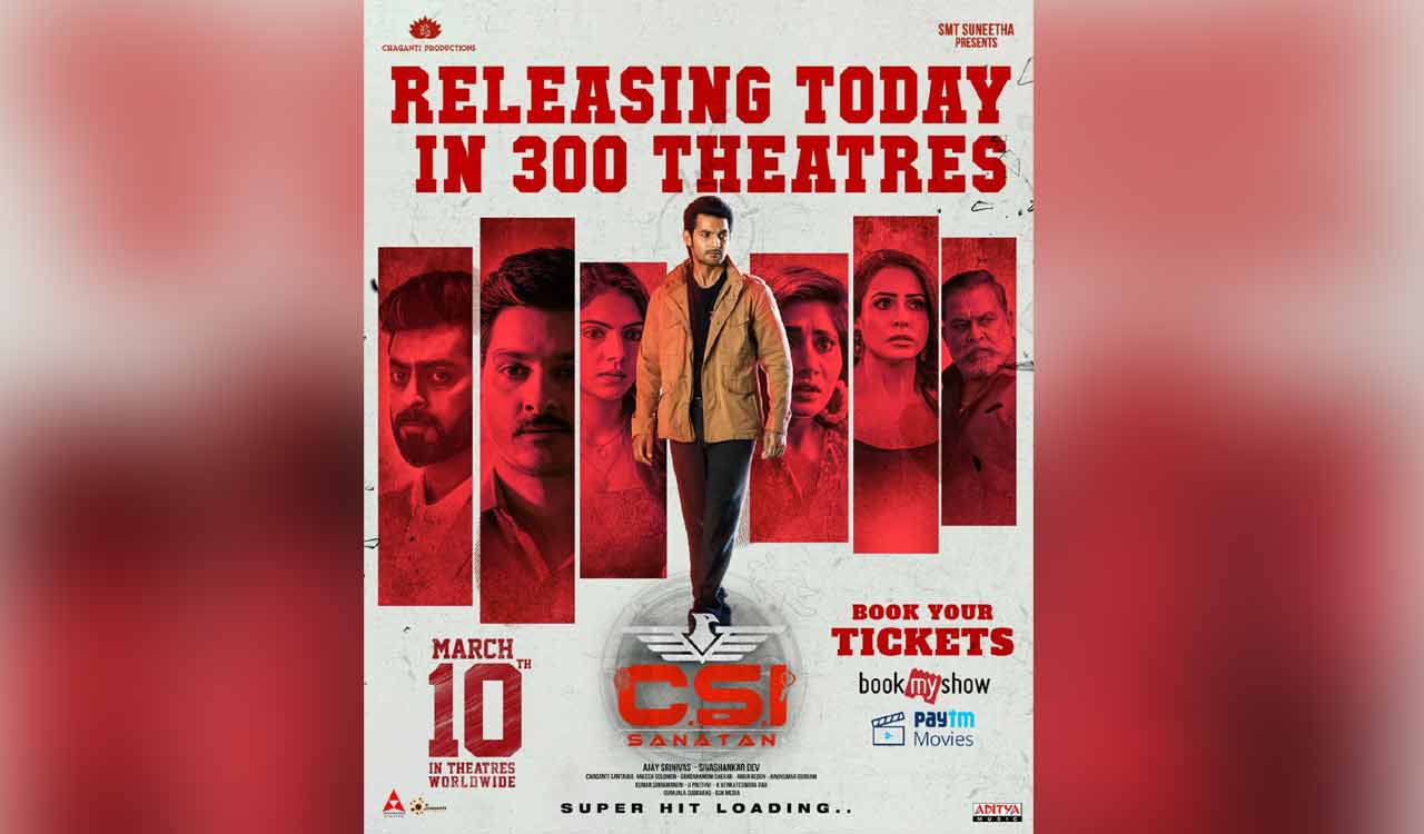 Aadi Sai Kumar’s CSI Sanatan releasing on Friday in more than 300 Theatres