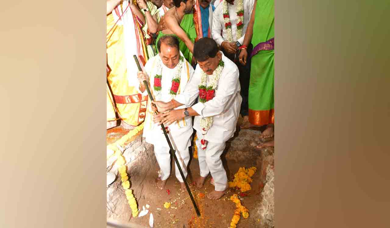 Foundation stone laid for reconstruction of Basar temple