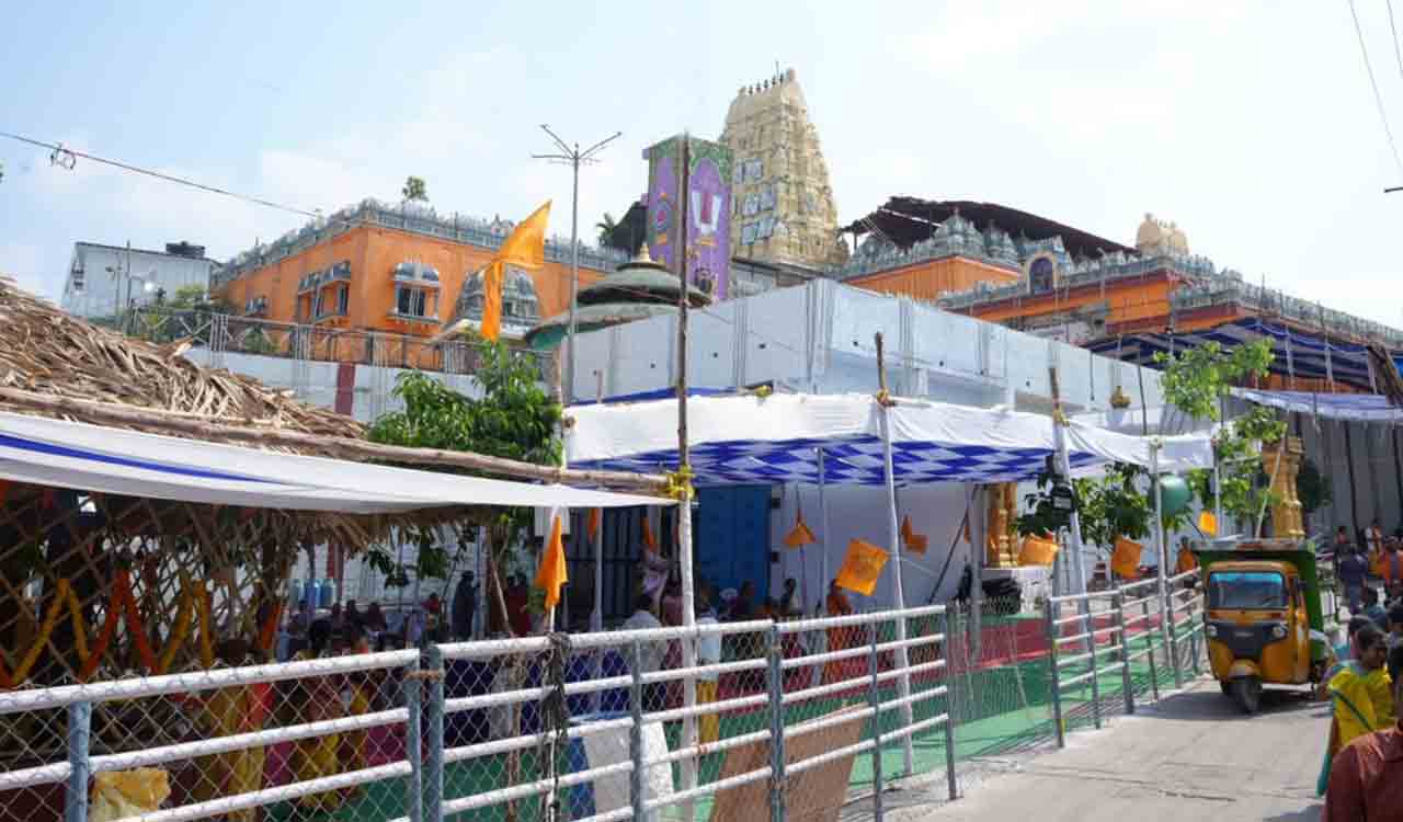 All set for grand celebration of Seetha Rama Kalyanotsavam at Bhadradri